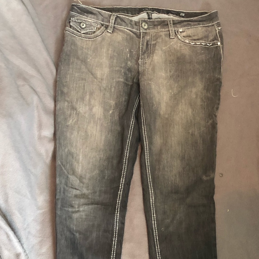 Washed out black jeans